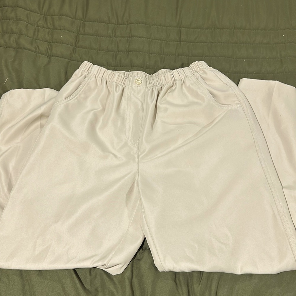 Beige linen pants